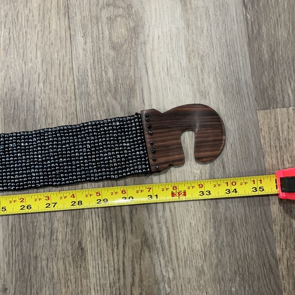 Belt Indonesian beaded wood clasp buckle handmade bohemian boho - Picture 12 of 12